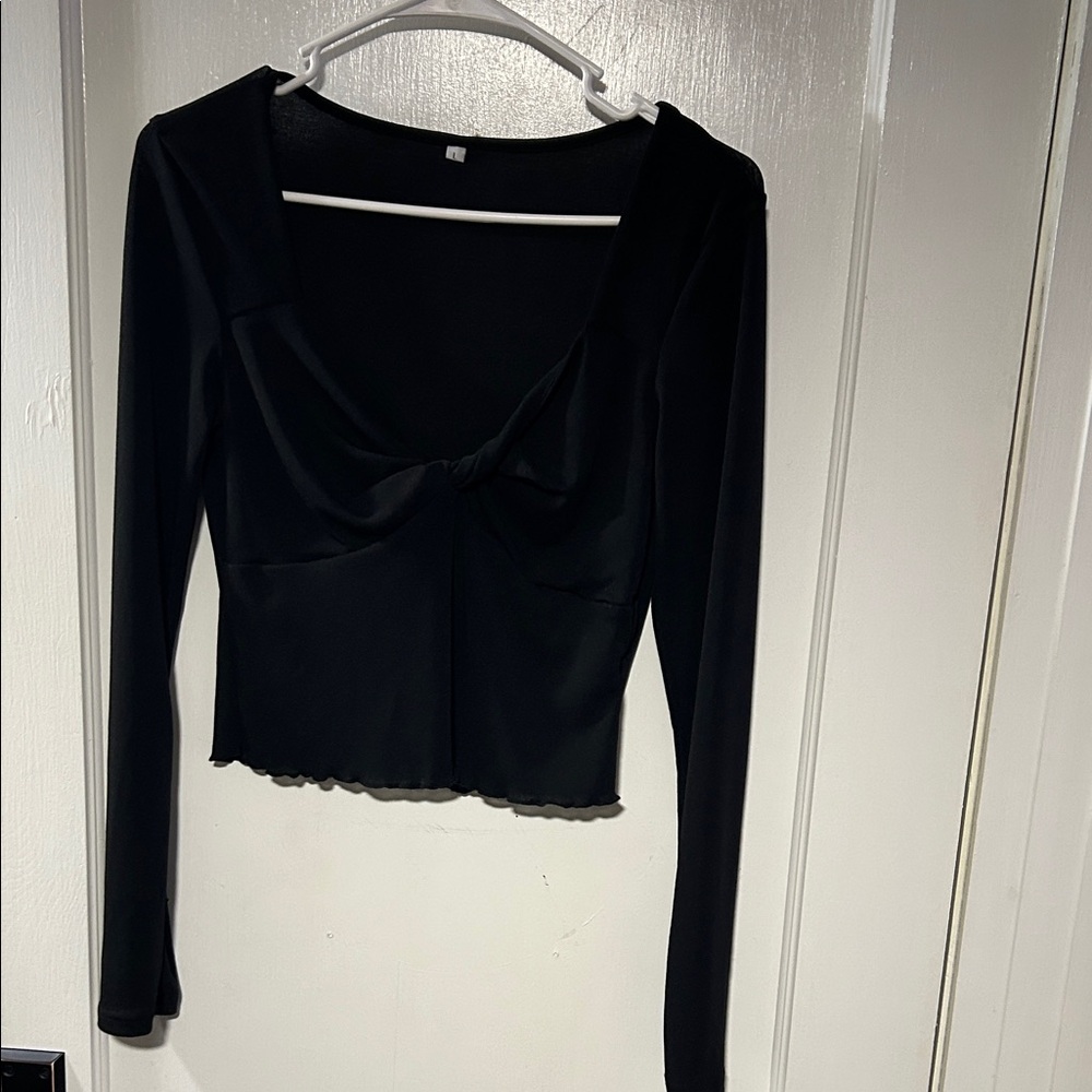 Elegant Black Long Sleeve Top
